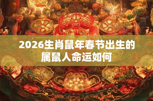 2026生肖鼠年春节出生的属鼠人命运如何