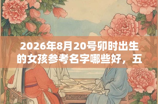 2026年8月20号卯时出生的女孩参考名字哪些好，五行属什么