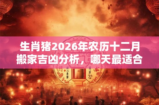 生肖猪2026年农历十二月搬家吉凶分析，哪天最适合搬家？