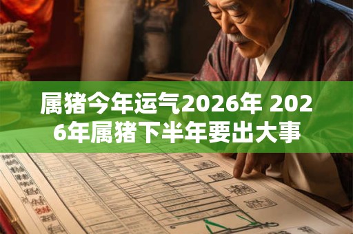 属猪今年运气2026年 2026年属猪下半年要出大事