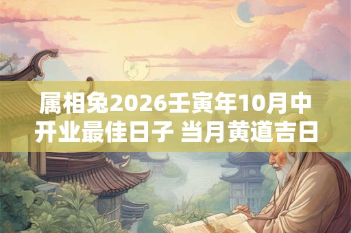 属相兔2026壬寅年10月中开业最佳日子 当月黄道吉日一览
