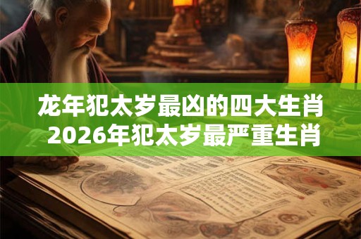龙年犯太岁最凶的四大生肖 2026年犯太岁最严重生肖排行