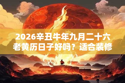 2026辛丑牛年九月二十六老黄历日子好吗？适合装修动土吗？