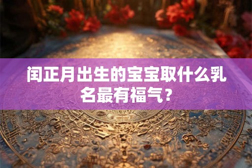 闰正月出生的宝宝取什么乳名最有福气？