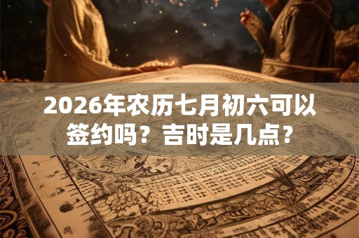 2026年农历七月初六可以签约吗？吉时是几点？