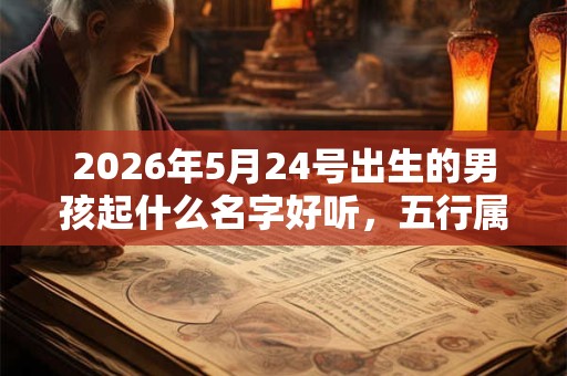 2026年5月24号出生的男孩起什么名字好听，五行属什么
