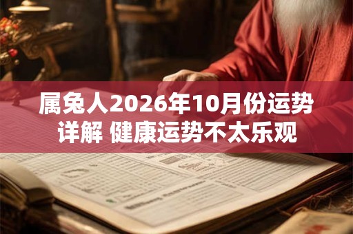 属兔人2026年10月份运势详解 健康运势不太乐观