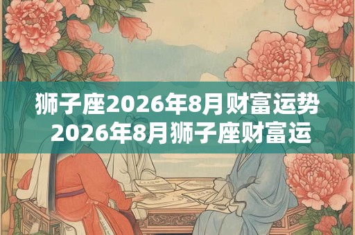 狮子座2026年8月财富运势 2026年8月狮子座财富运程详解