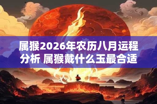属猴2026年农历八月运程分析 属猴戴什么玉最合适