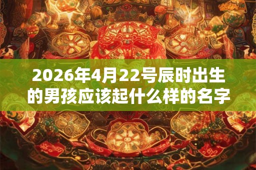 2026年4月22号辰时出生的男孩应该起什么样的名字