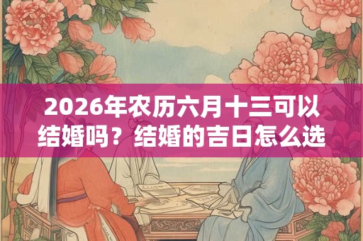 2026年农历六月十三可以结婚吗？结婚的吉日怎么选？