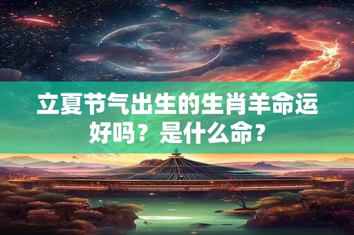 立夏节气出生的生肖羊命运好吗？是什么命？
