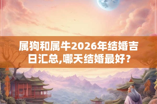 属狗和属牛2026年结婚吉日汇总,哪天结婚最好？