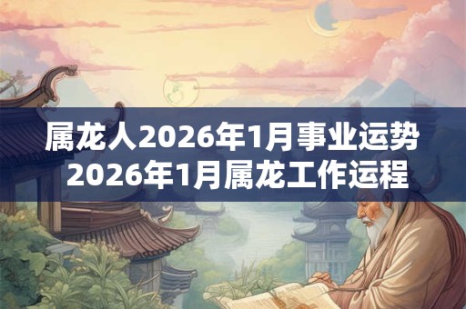 属龙人2026年1月事业运势 2026年1月属龙工作运程详解
