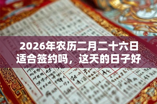 2026年农历二月二十六日适合签约吗，这天的日子好不好？