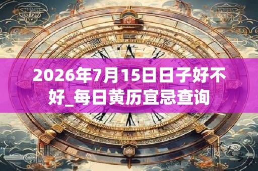 2026年7月15日日子好不好_每日黄历宜忌查询