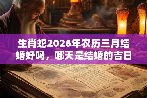 生肖蛇2026年农历三月结婚好吗，哪天是结婚的吉日？
