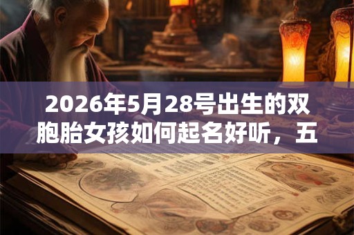 2026年5月28号出生的双胞胎女孩如何起名好听，五行属什么？