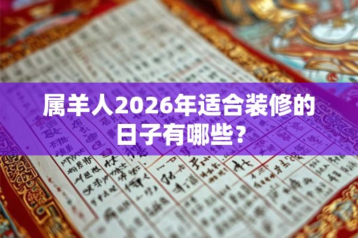 属羊人2026年适合装修的日子有哪些？