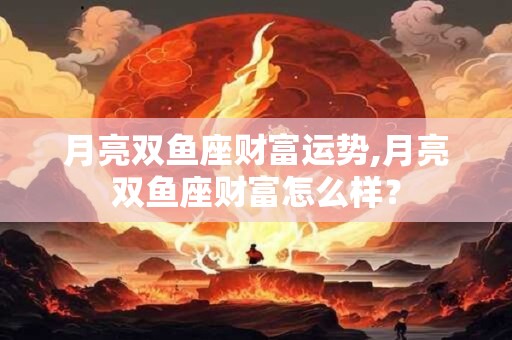 月亮双鱼座财富运势,月亮双鱼座财富怎么样？