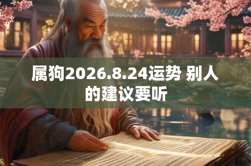 属狗2026.8.24运势 别人的建议要听