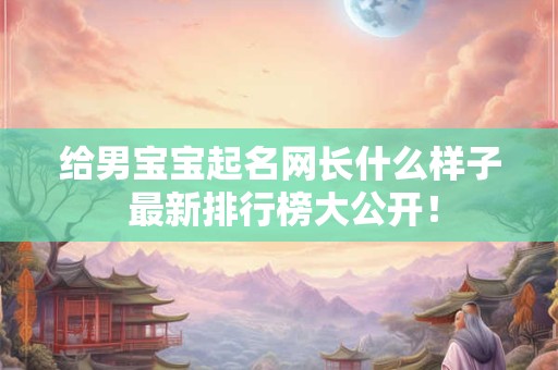 给男宝宝起名网长什么样子 最新排行榜大公开！