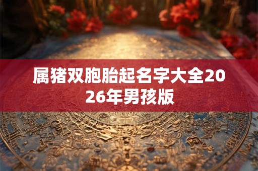属猪双胞胎起名字大全2026年男孩版