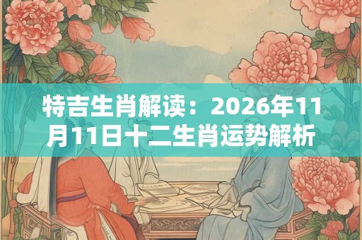 特吉生肖解读：2026年11月11日十二生肖运势解析