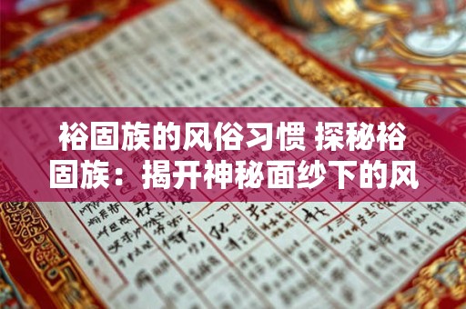 裕固族的风俗习惯 探秘裕固族：揭开神秘面纱下的风俗习惯