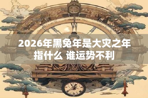 2026年黑兔年是大灾之年指什么 谁运势不利