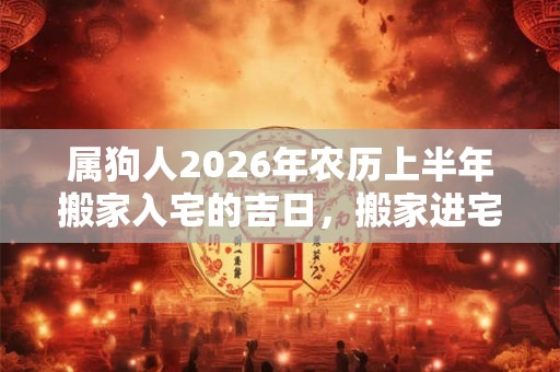 属狗人2026年农历上半年搬家入宅的吉日，搬家进宅女主人拿什么？