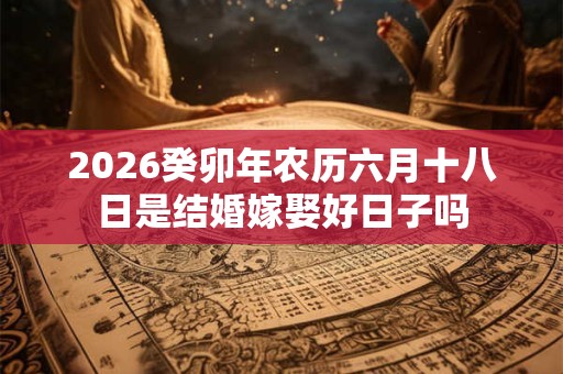 2026癸卯年农历六月十八日是结婚嫁娶好日子吗