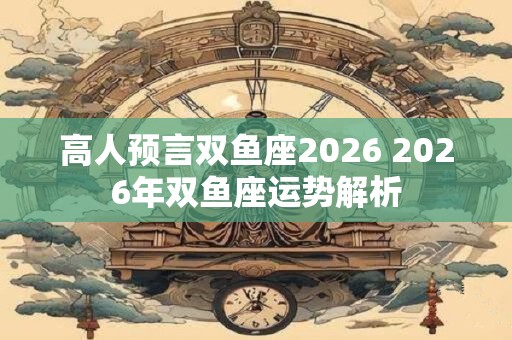 高人预言双鱼座2026 2026年双鱼座运势解析