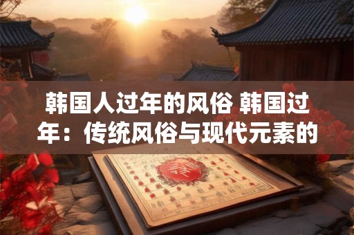 韩国人过年的风俗 韩国过年：传统风俗与现代元素的融合