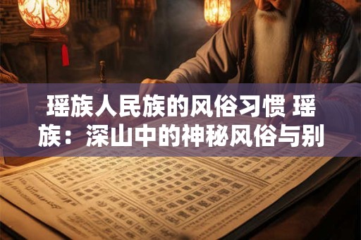 瑶族人民族的风俗习惯 瑶族：深山中的神秘风俗与别样风情