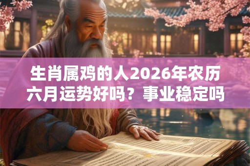 生肖属鸡的人2026年农历六月运势好吗？事业稳定吗？