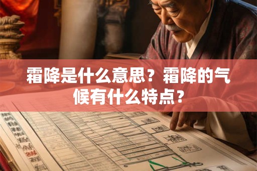 霜降是什么意思？霜降的气候有什么特点？