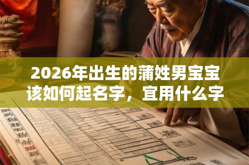 2026年出生的蒲姓男宝宝该如何起名字，宜用什么字。