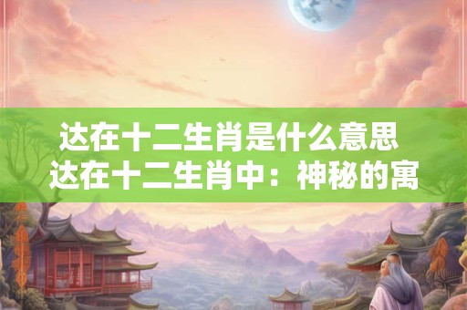达在十二生肖是什么意思 达在十二生肖中：神秘的寓意与象征