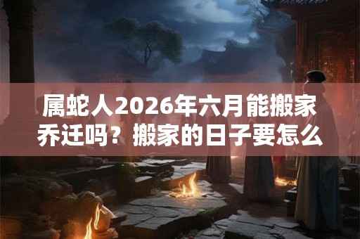 属蛇人2026年六月能搬家乔迁吗？搬家的日子要怎么选？