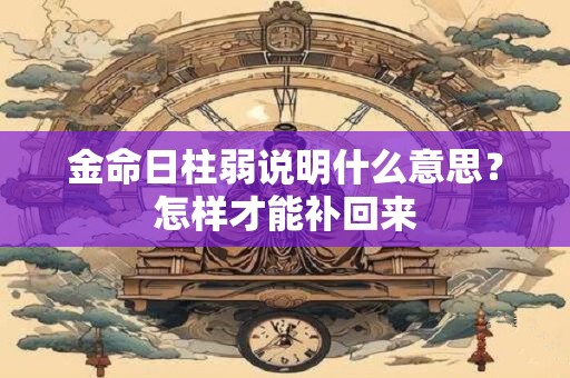 金命日柱弱说明什么意思？怎样才能补回来