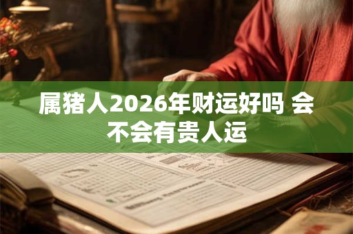 属猪人2026年财运好吗 会不会有贵人运