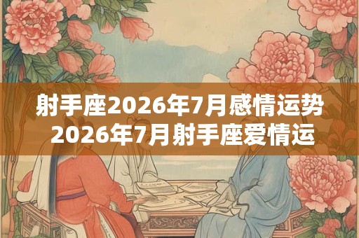 射手座2026年7月感情运势 2026年7月射手座爱情运程详解