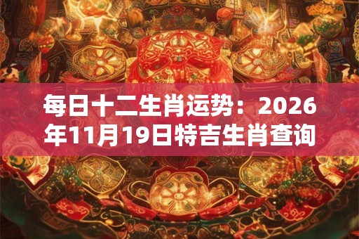 每日十二生肖运势：2026年11月19日特吉生肖查询