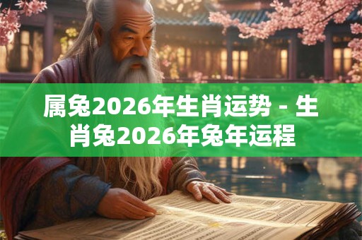 属兔2026年生肖运势 - 生肖兔2026年兔年运程