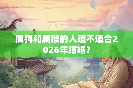 属狗和属猴的人适不适合2026年结婚？