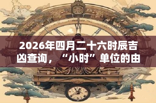 2026年四月二十六时辰吉凶查询，“小时”单位的由来