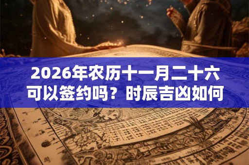 2026年农历十一月二十六可以签约吗？时辰吉凶如何？