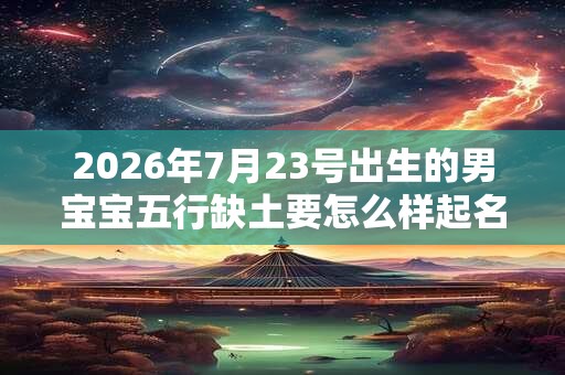 2026年7月23号出生的男宝宝五行缺土要怎么样起名字