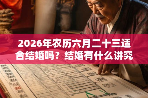 2026年农历六月二十三适合结婚吗？结婚有什么讲究？